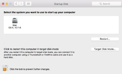cara setting startup disk di Mac Osx